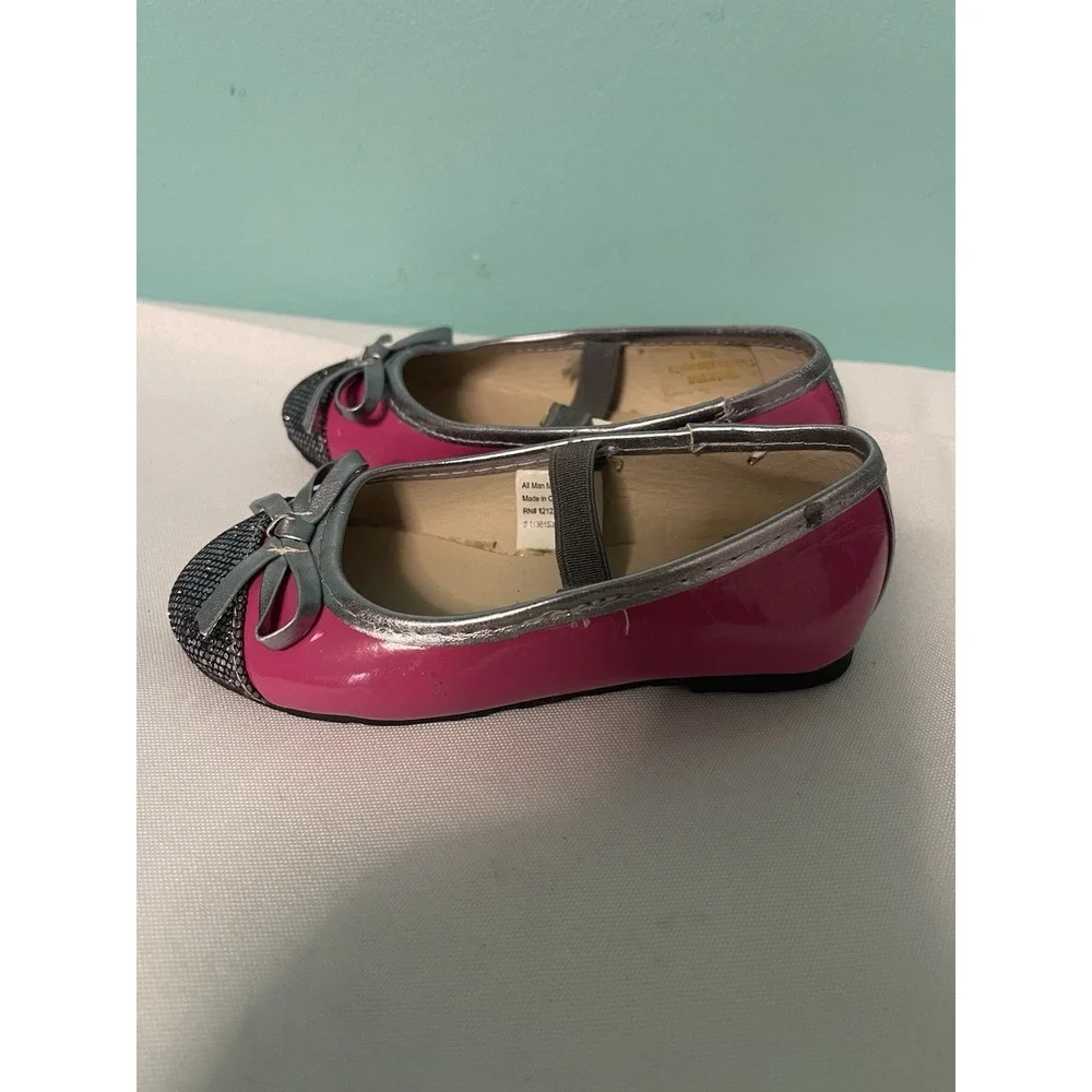 CHATTIES Girls‎ Pink And Silver Ballet Flats Size 5/6